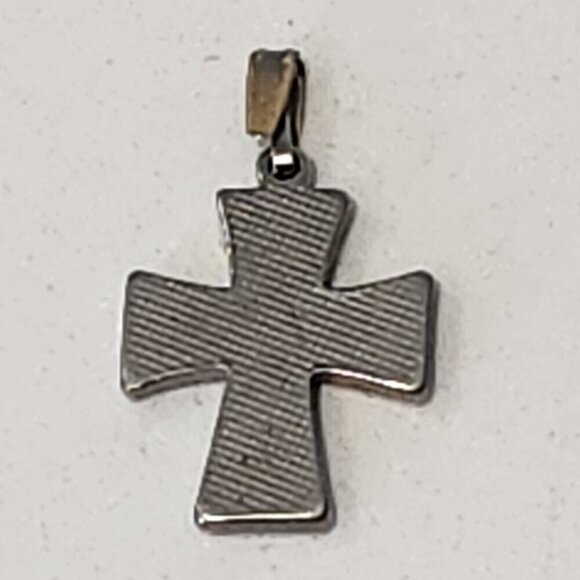 Petite Blue & Silver Cross - Picture 2 of 2